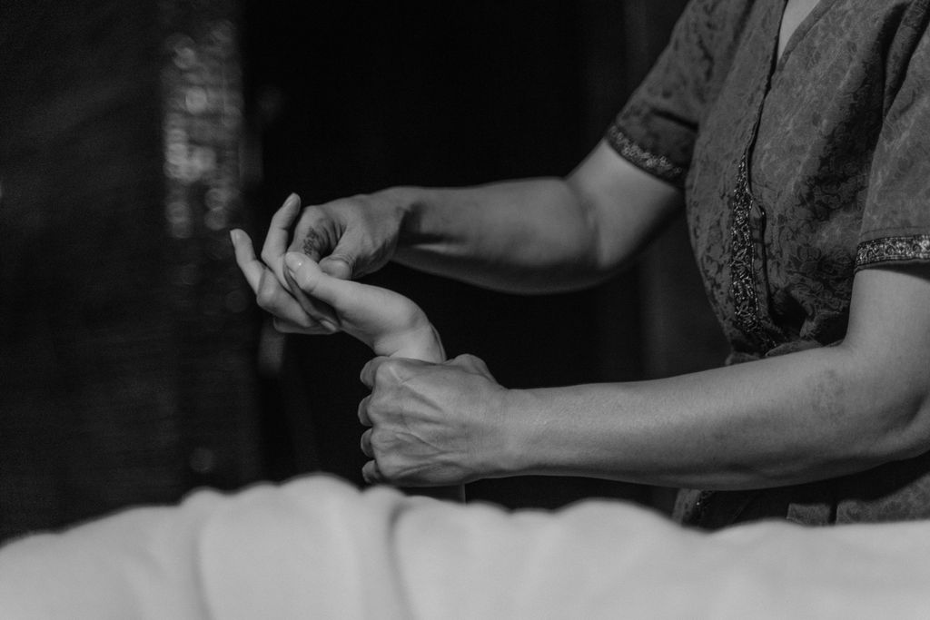 Close-up of a relaxing hand massage session, showcasing therapeutic techniques.
